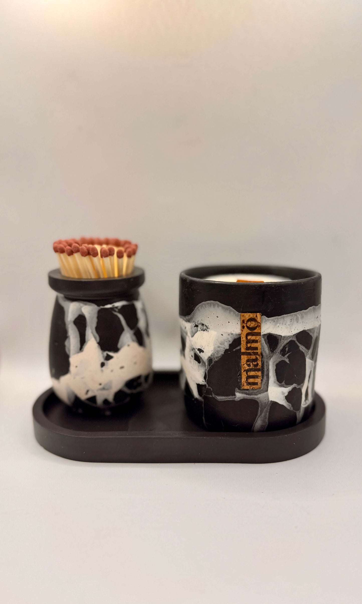 Handcrafted, Refillable Candle Pot Set Natural with Black and Natural Handcrafted in UK, our refillable Single Candle Pot Set comes with, Tray and Match Pot (including Matches and Striker).
Choose a fragrance to suit your mood and seleRefillable 3 Piece Candle SetMalmo HomeMalmo HomeHandcrafted Candle Pot
