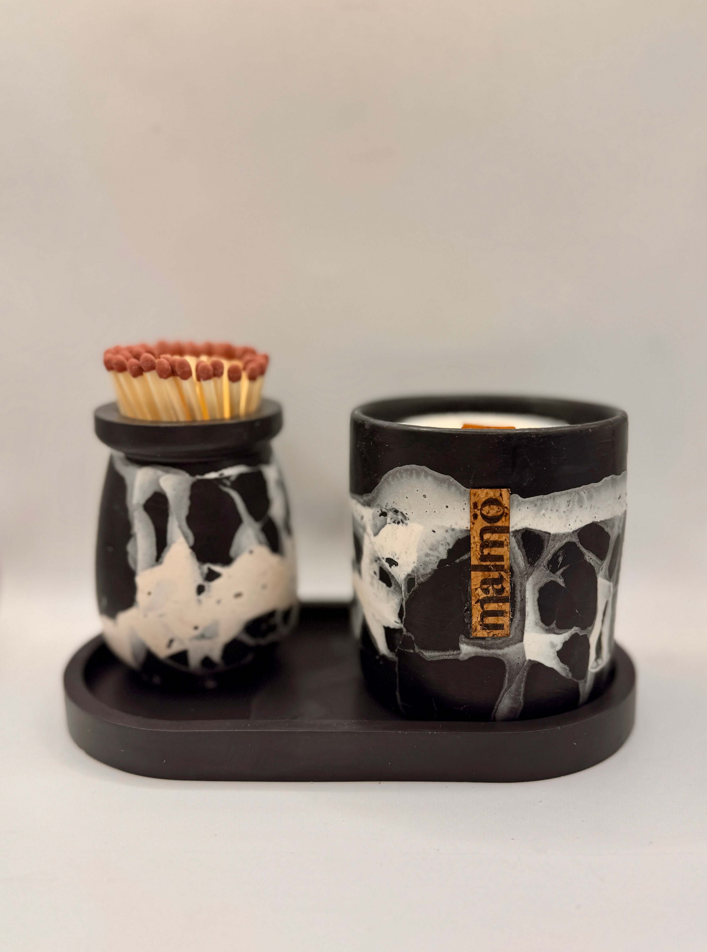 Refillable Pot Gift Set in Charcoal & Natural Rock
