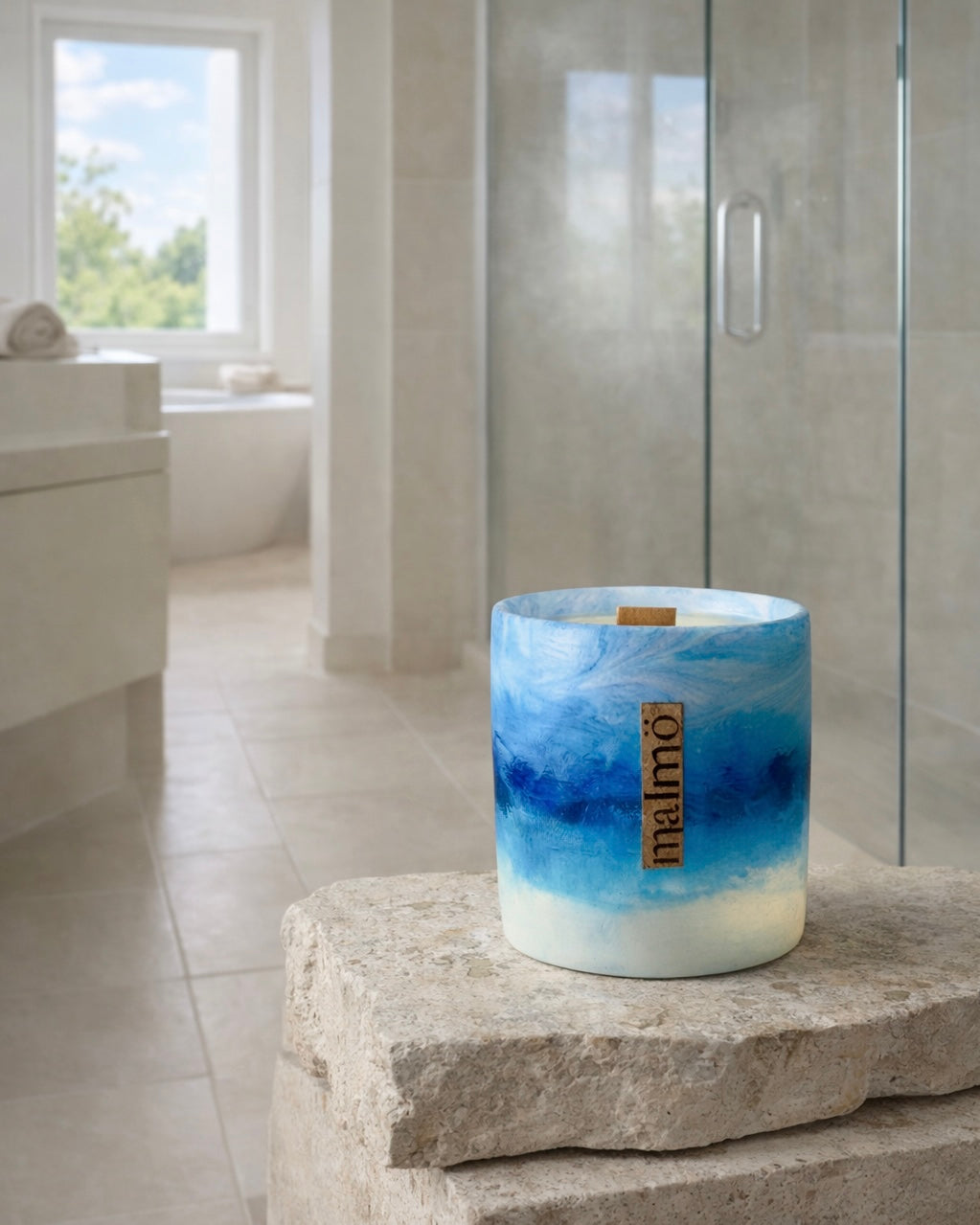 Refillable, Handmade Candle Pot ~ Sky