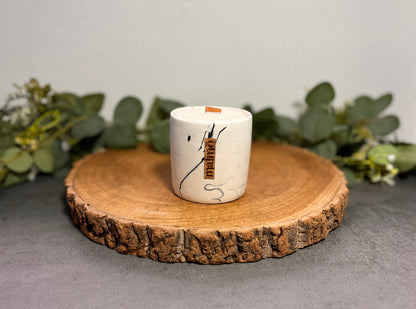 Granite stone-effect candle pot by Malmö Home, handmade in the UK