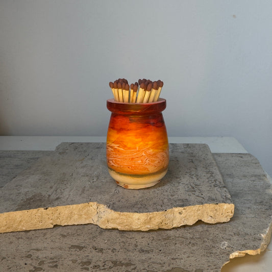 Handmade Match Pot, Matches & Striker UK ~ Sun Collection