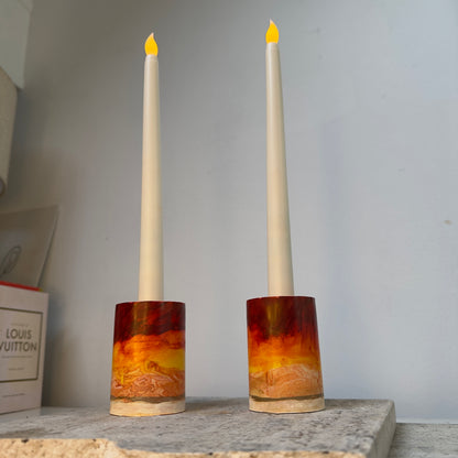 Handmade Candlestick Holders (Set of 2) - Sun Collection