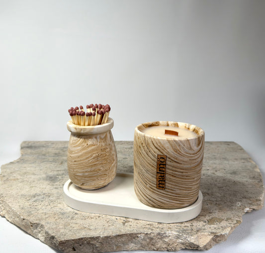 Wood Candle Pot Set | Malmö Home