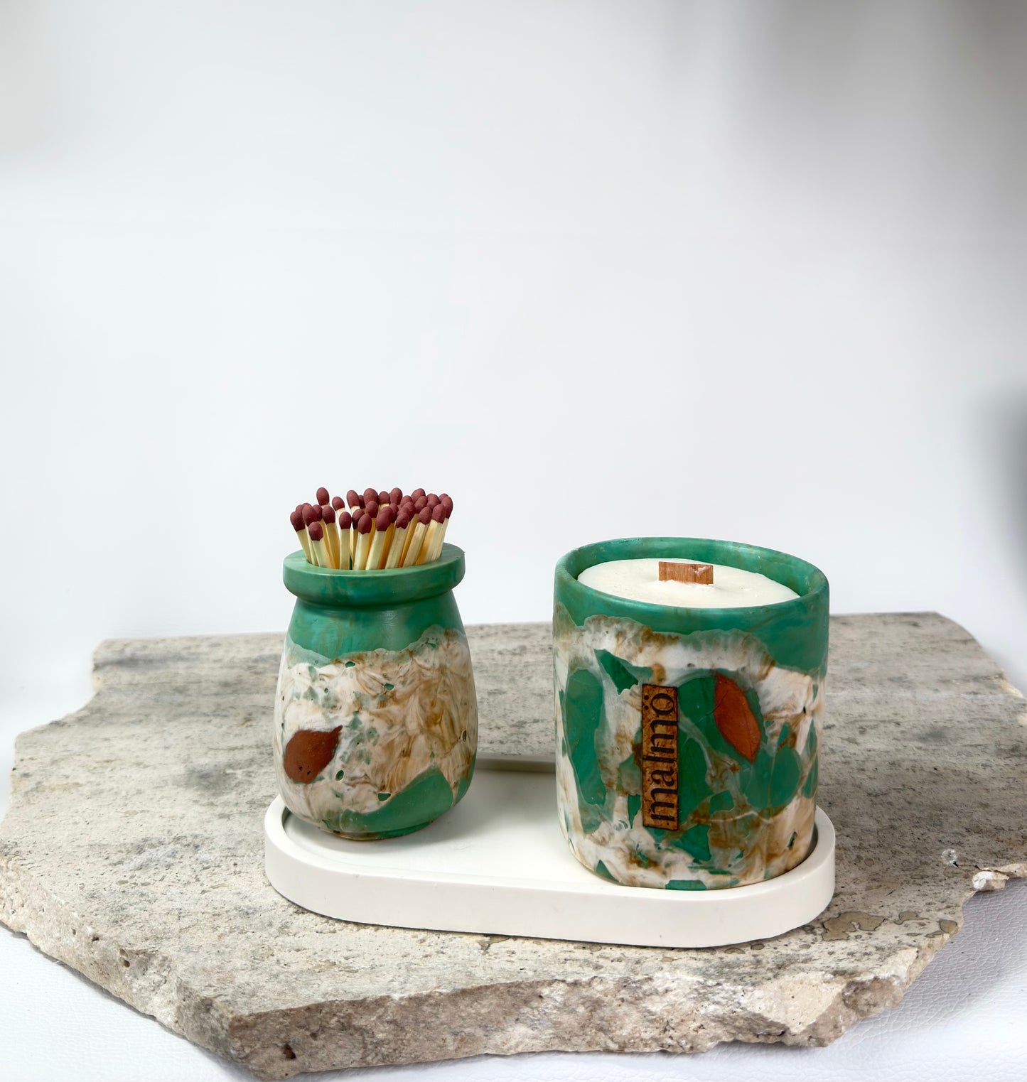 Leaf Handmade Candle Pot Set | Malmö Home