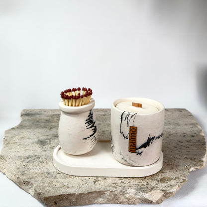 Granite Candle Pot Set | Malmö Home