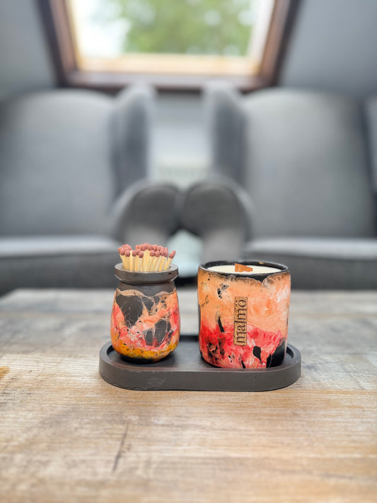 3-Piece Candle Pot Set in Warm Fireside Tones