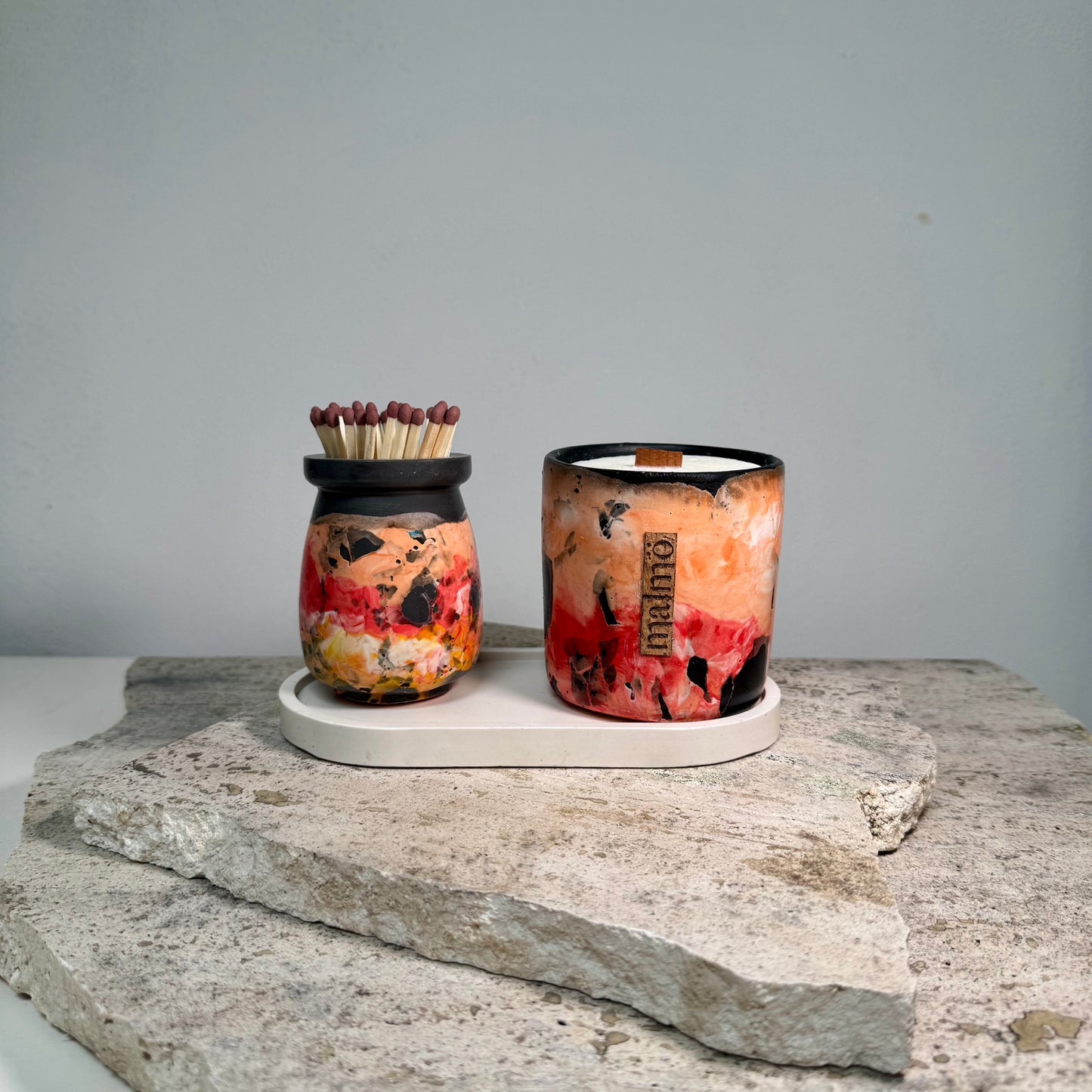 3-Piece Candle Pot Set in Warm Fireside Tones