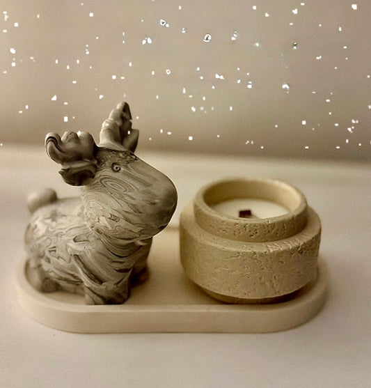 Handmade Reindeer Candle Set