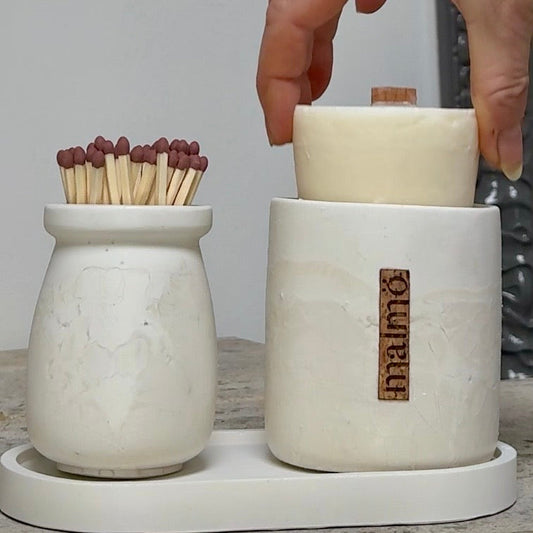 Malmö Home Single Pot Refill with 100% soy wax and crackle wood wick for 30-hour burn time