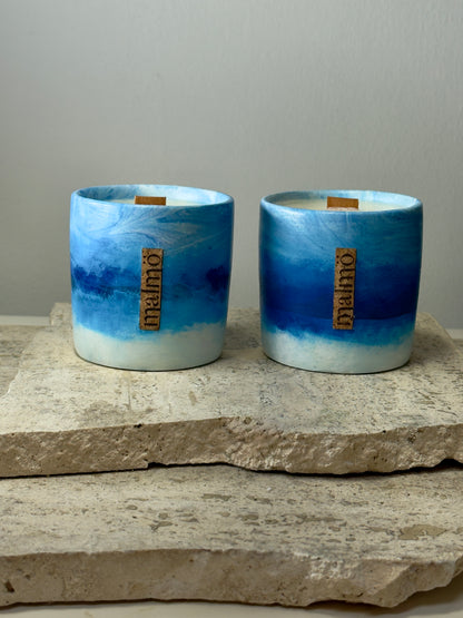 Refillable, Handmade Candle Pot ~ Sky