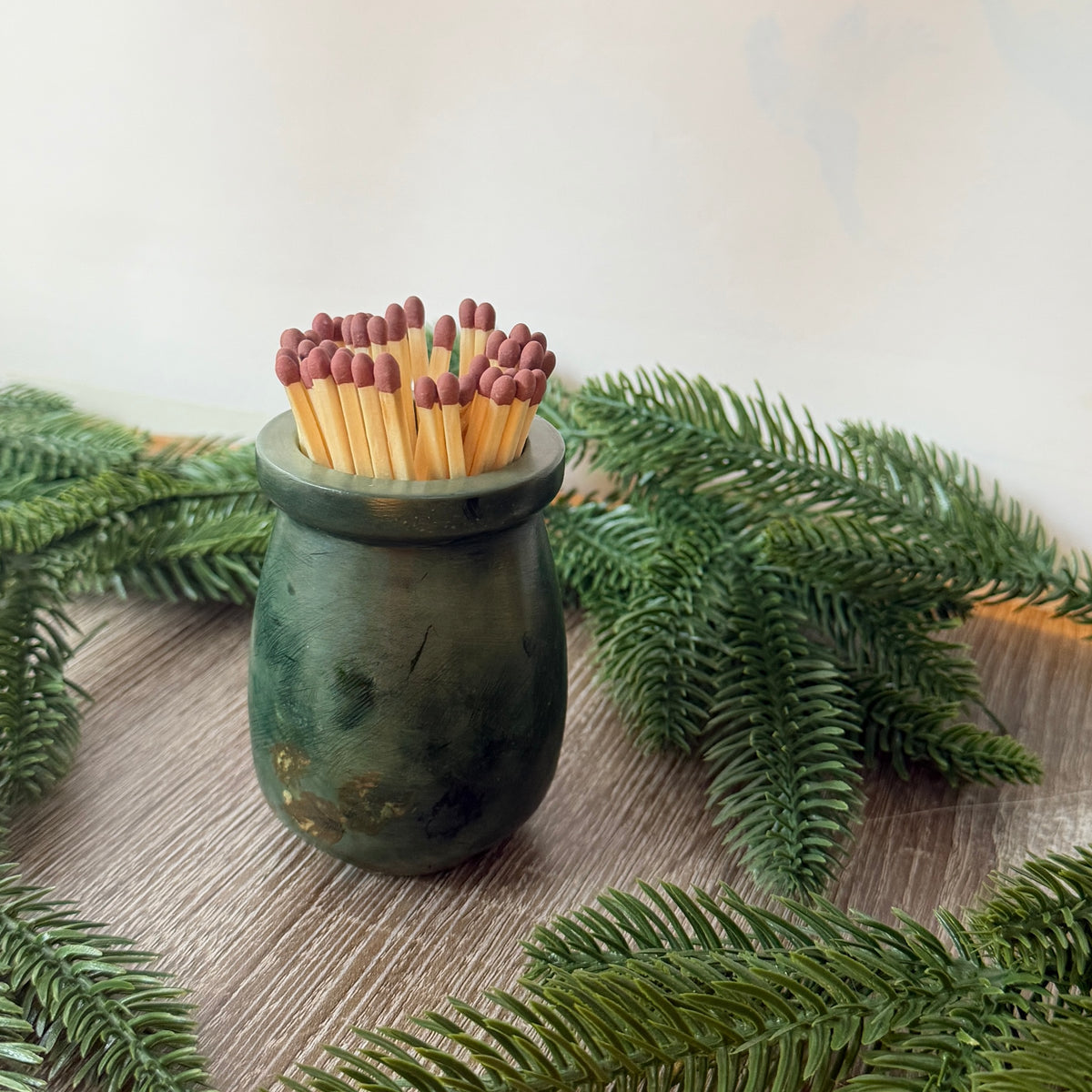 Forest Handmade Refillable Match Pot