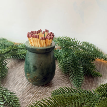 Forest Handmade Refillable Match Pot
