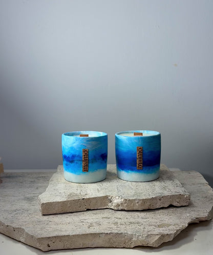 Refillable, Handmade Candle Pot ~ Sky
