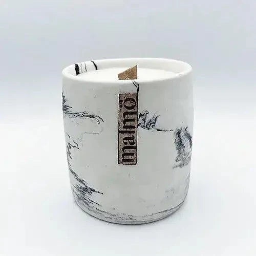Handmade granite candle pot by Malmö Home, made in the UK
